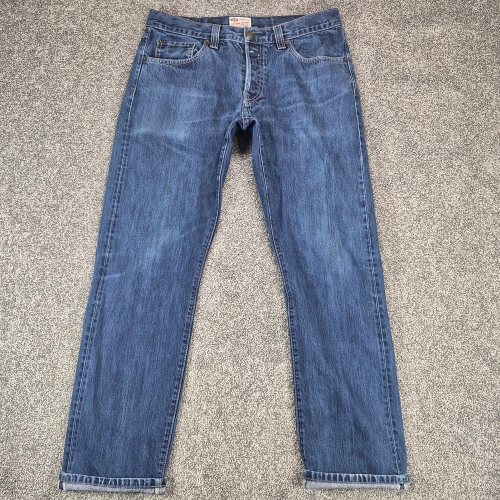 Fossil Selvedge Denim Jeans Mens 32x30 Blue Straight Leg Cotton Made in USA